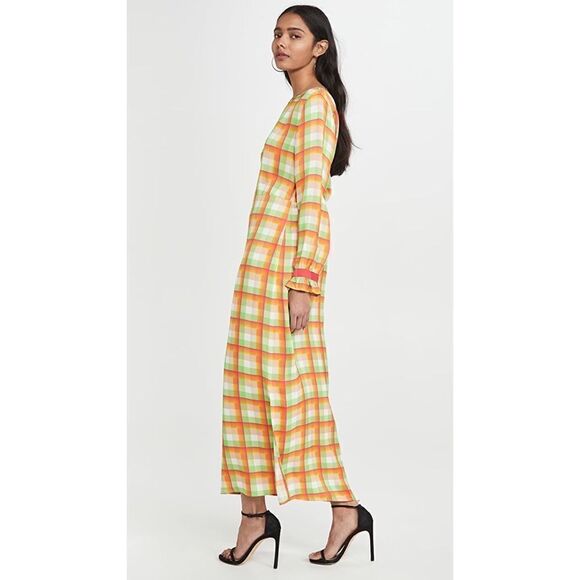 Brand New VEDA Crane Crepe Dress In Landscape Plaid size P - Picture 3 of 9